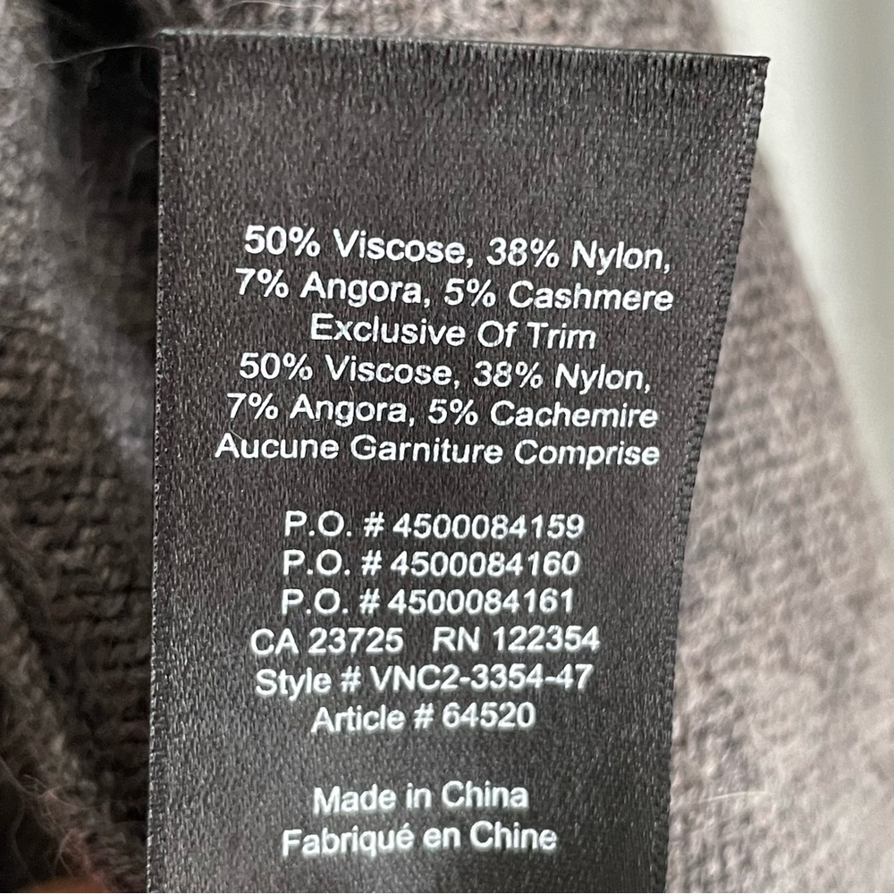 ARITZIA AZURE SKIES Charcoal Open-Front Angora & Cashmere Blend Cardigan - Picture 9 of 11